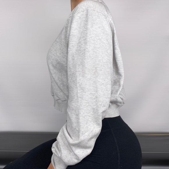 TOMMY HILFIGER Crop Sweater Pullover‎ Sweatshirt Size Large Stretchy Relaxed Fit - Picture 3 of 5